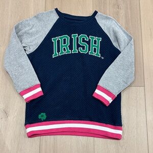 Notre Dame Fighting Irish Sweatshirt Girls Size 11/12 11 12 Youth Quilted Pink